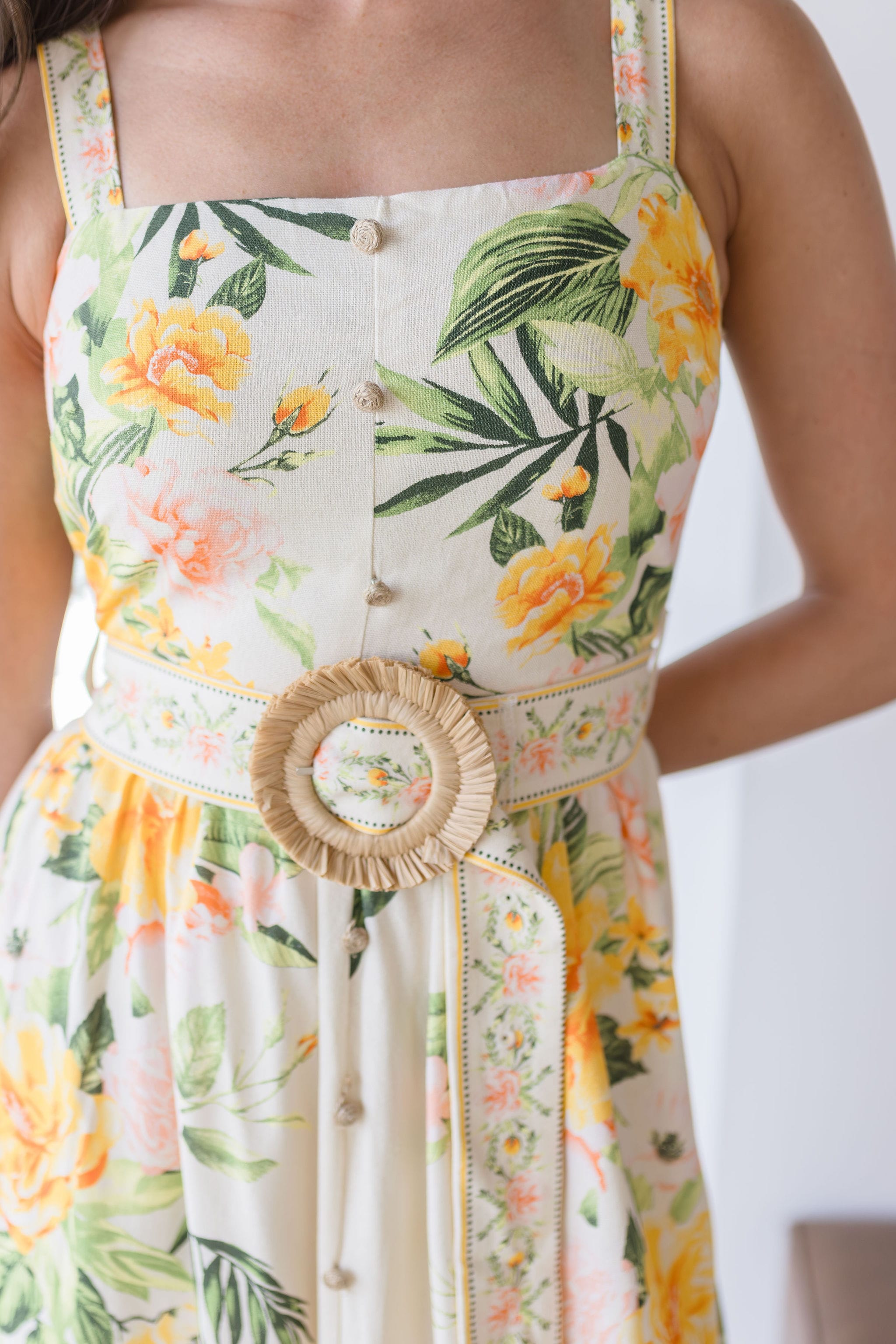 Heirloom Bloom Belted Midi Dress