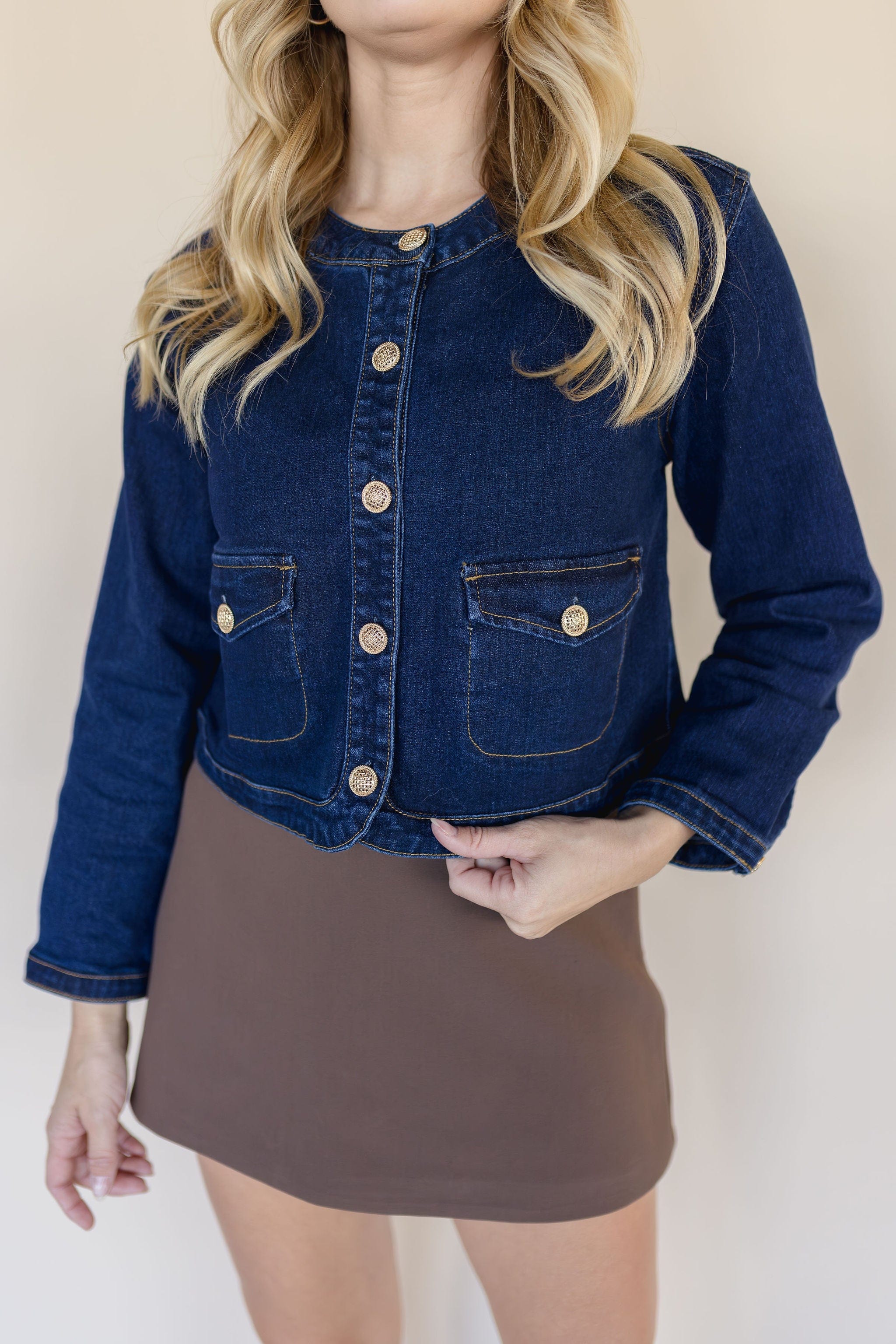 Aubrey Cropped Denim Jacket