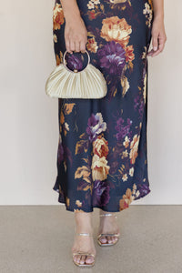 Ava Pleated Satin Evening Clutch