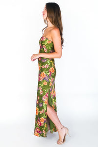 Art Of Bloom Strapless Maxi Dress