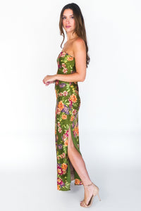 Art Of Bloom Strapless Maxi Dress