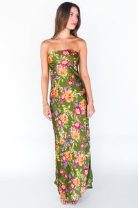 Art Of Bloom Strapless Maxi Dress