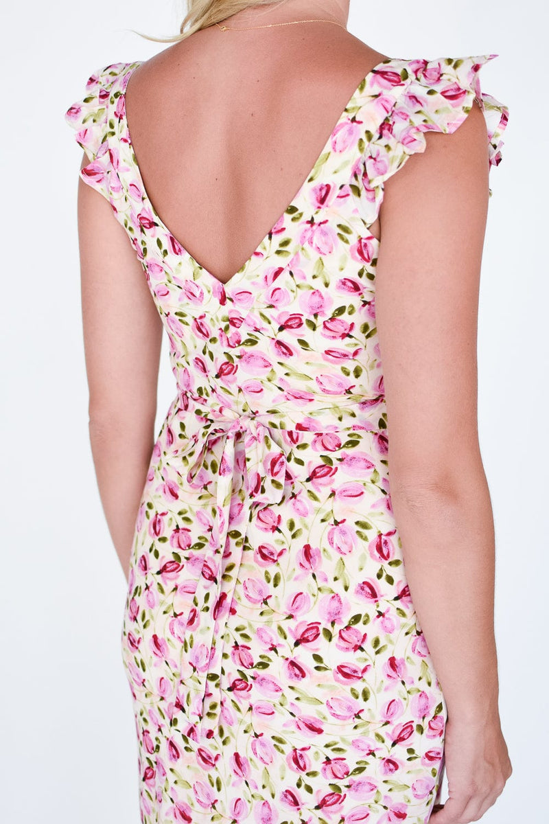 Summer Tulip Flutter Midi Dress