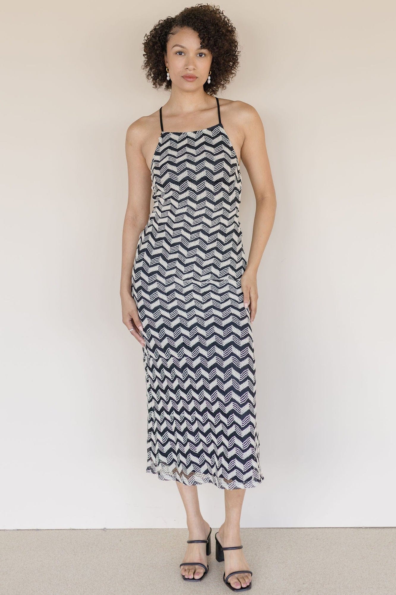 Sundown In St. Tropez Halter Midi Dress