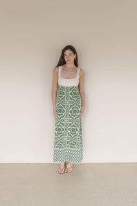 Verdant Rhythm Midi Dress