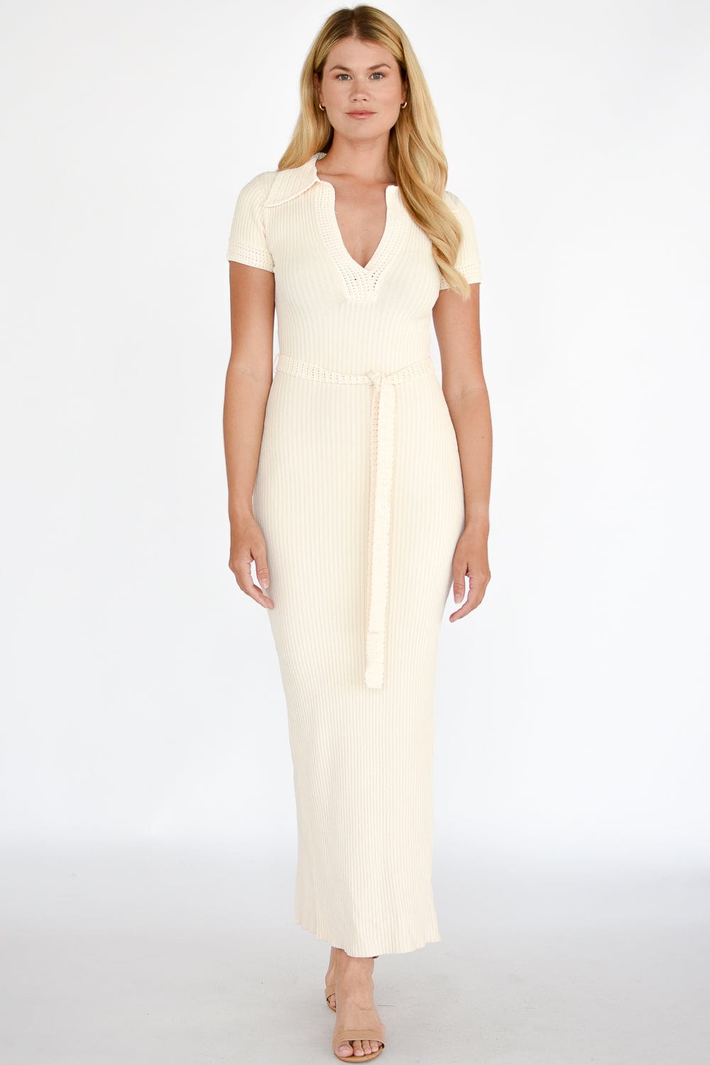 【最終値下げ！】Serene Collared Knit Dress Moon River Knit Collared Midi Dress | Wild Dove Boutique | San