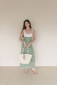 Verdant Rhythm Midi Dress