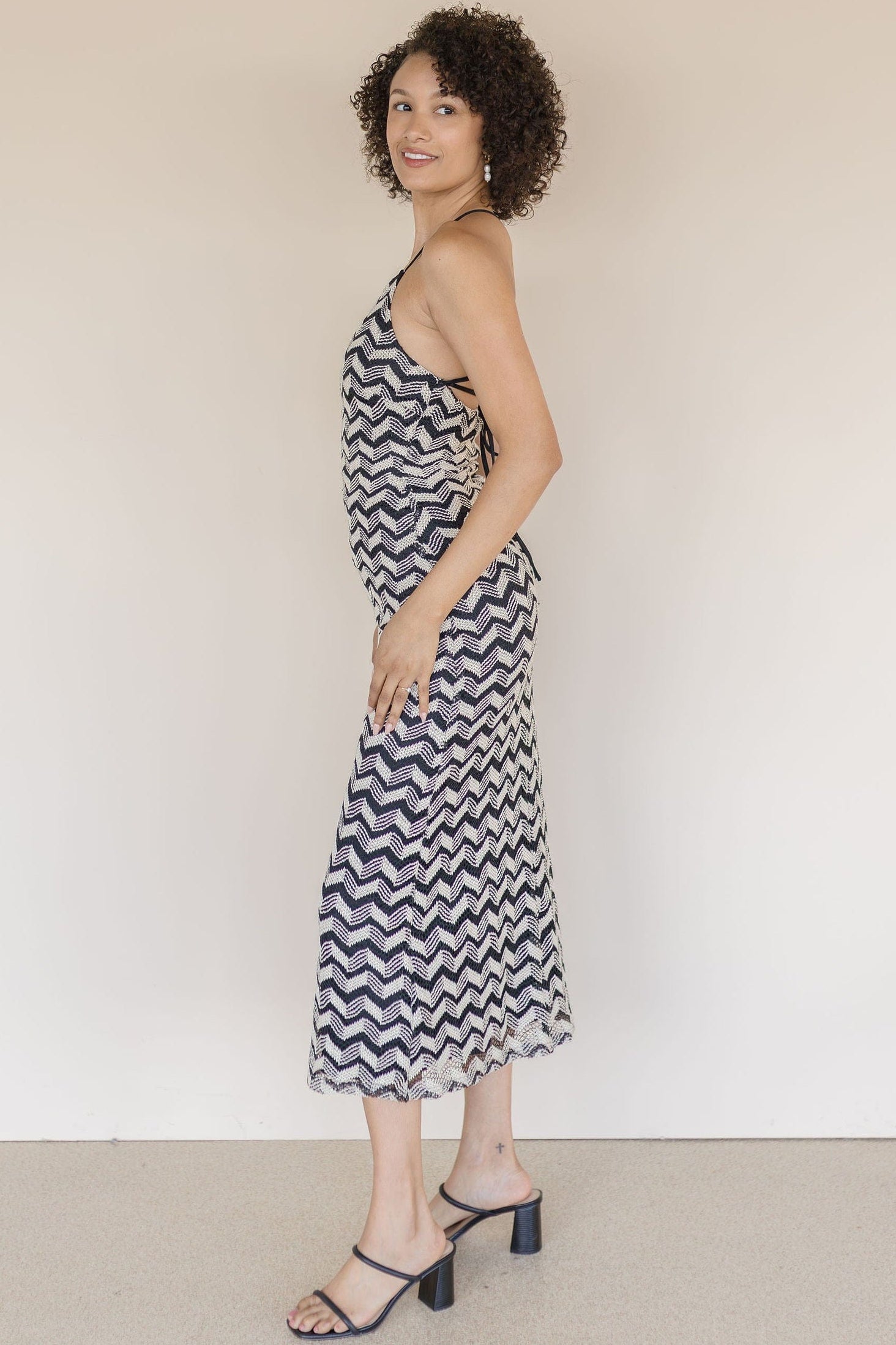 Sundown In St. Tropez Halter Midi Dress
