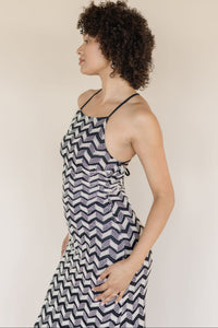 Sundown In St. Tropez Halter Midi Dress