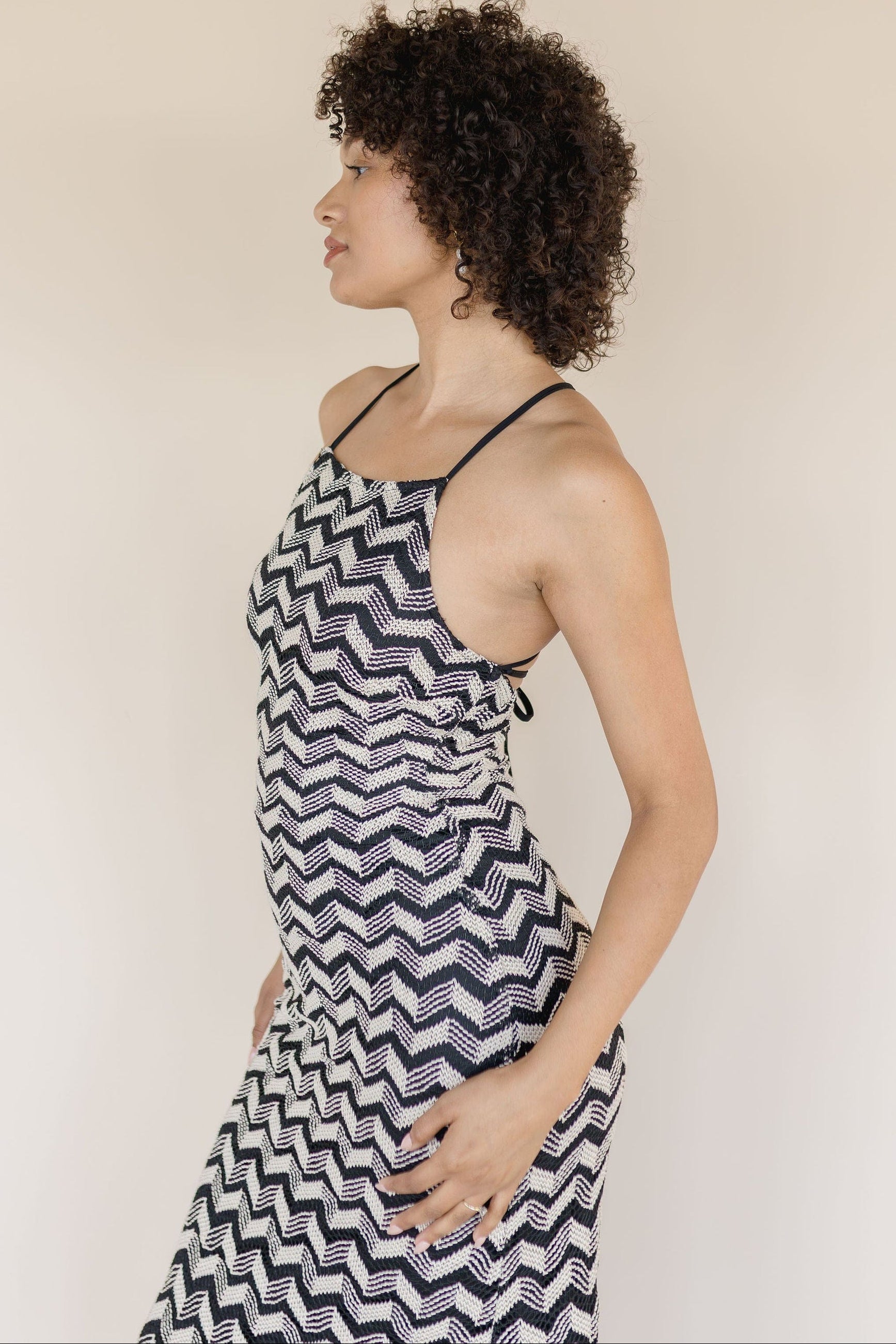 Sundown In St. Tropez Halter Midi Dress