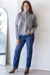 Dusty High Neck Cardigan Dusty High Neck Cardigan