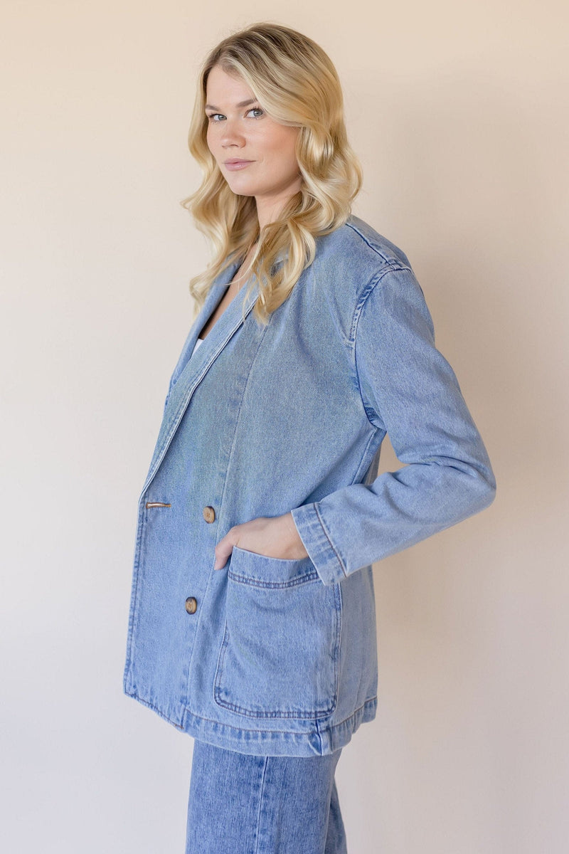 Vivian Oversized Denim Blazer