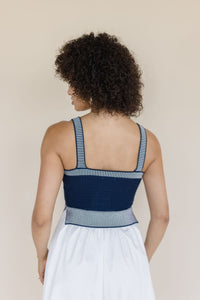 Coastal Drift Mixed Media Midi Dress