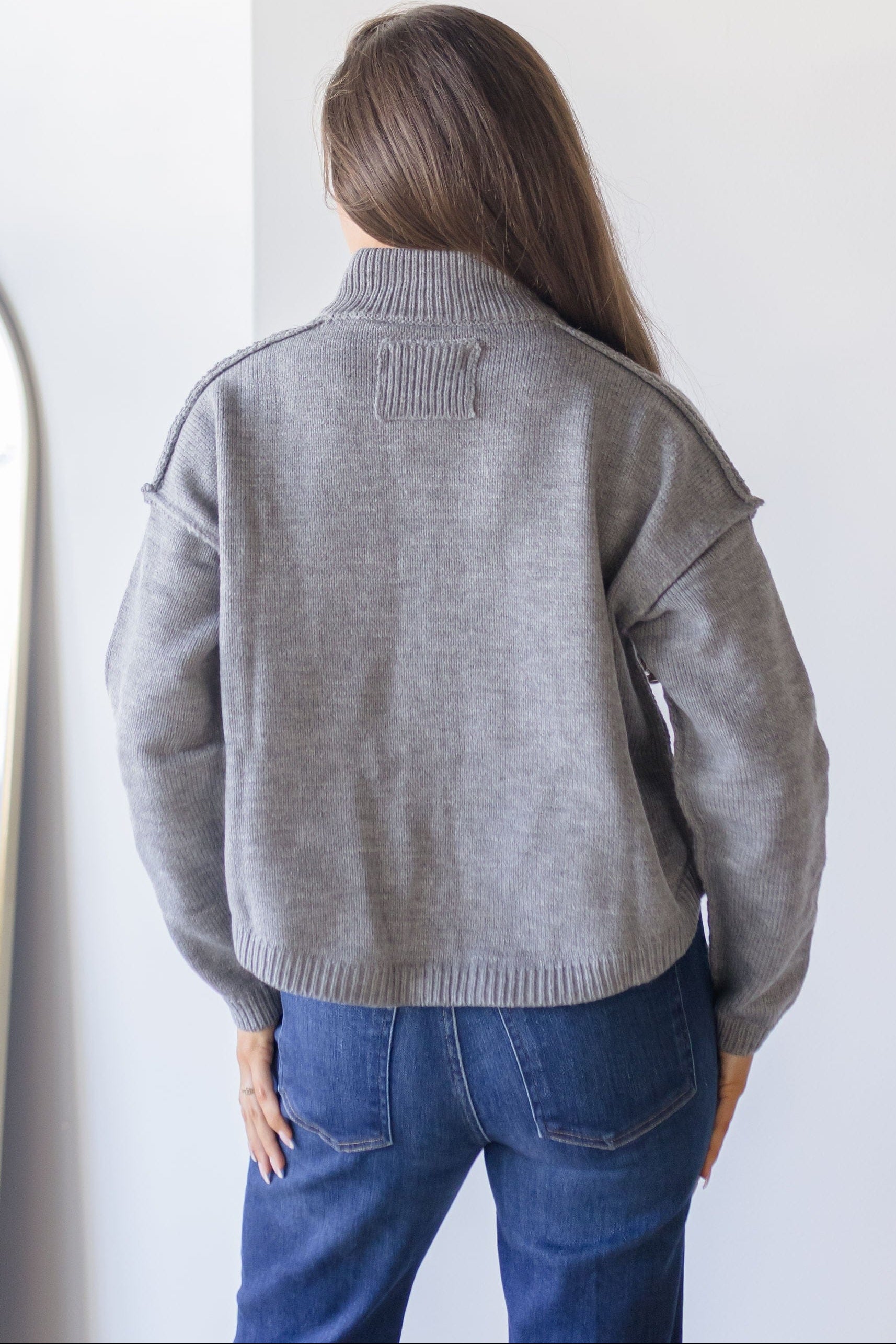 Dusty High Neck Cardigan Dusty High Neck Cardigan