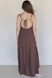 Elianna Linen Open Back Maxi Dress