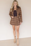Harland Plaid Fur Trim Crop Jacket Harland Plaid Fur Trim Crop Jacket