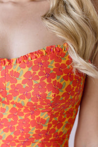 Poppy Field Midi Tie Dress