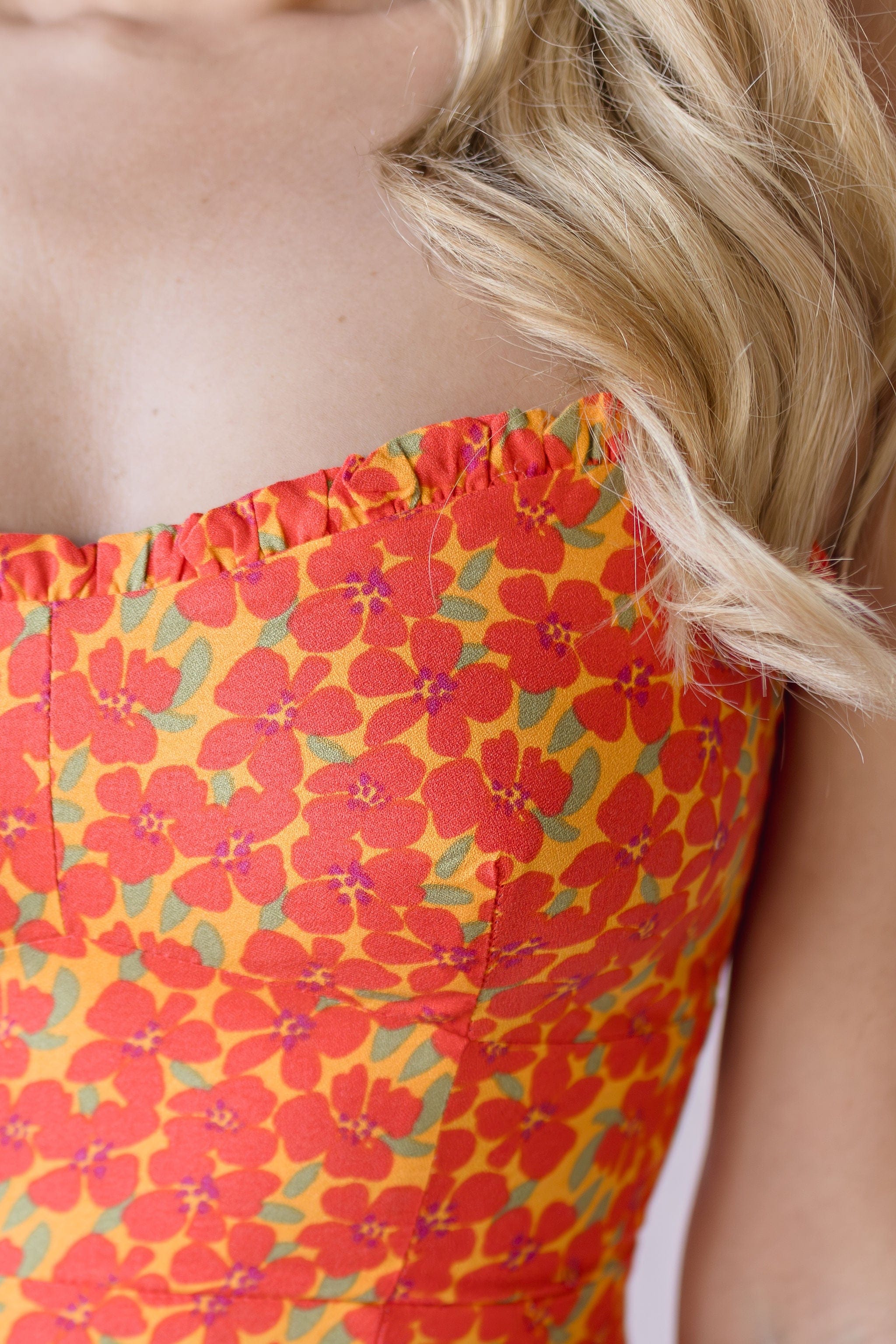 Poppy Field Midi Tie Dress