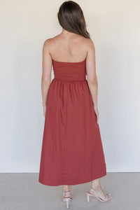 Elton Mixed Media Strapless Maxi Dress