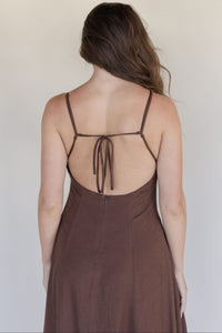 Elianna Linen Open Back Maxi Dress