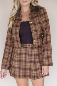 Hollis Plaid Belted Mini Skirt Hollis Plaid Belted Mini Skirt