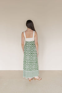 Verdant Rhythm Midi Dress