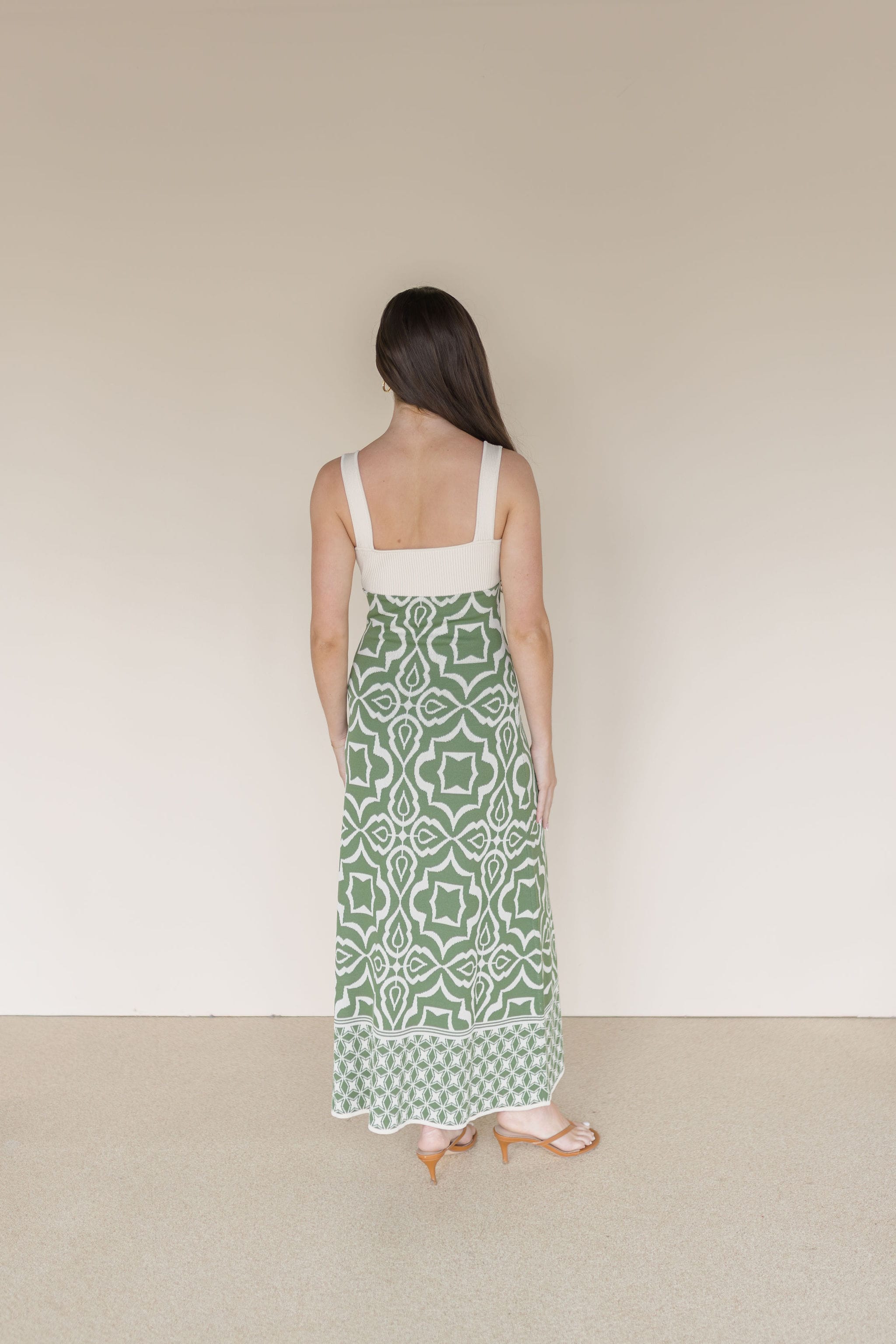 Verdant Rhythm Midi Dress