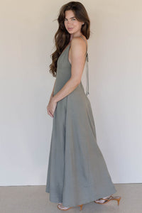 Elianna Linen Open Back Maxi Dress