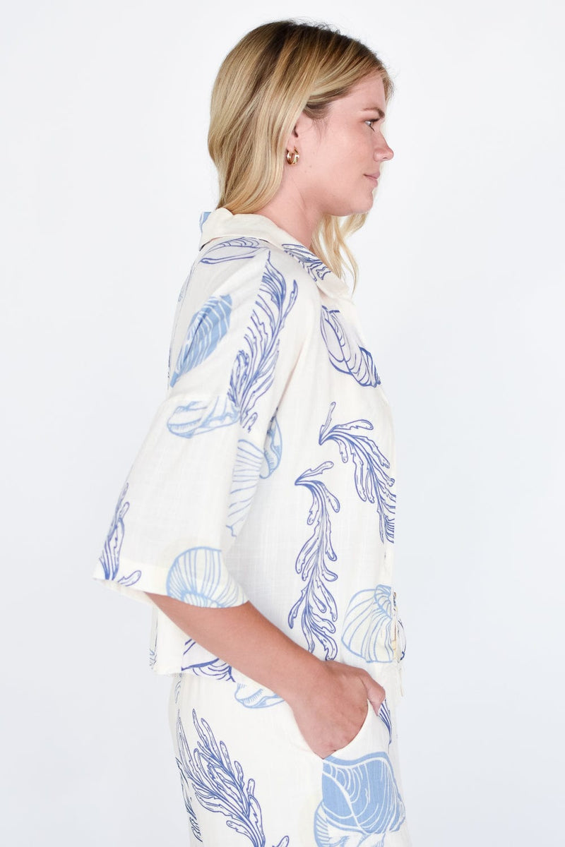 Seashell Shore Oversized Button Down