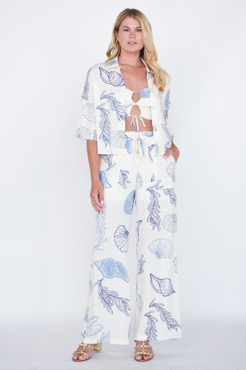 Seashell Shore Oversized Button Down