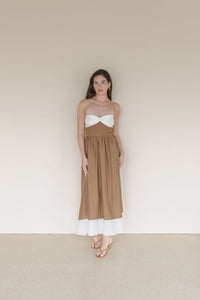 Gentle Flow Front Twist Midi Dress