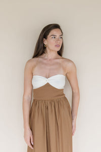 Gentle Flow Front Twist Midi Dress