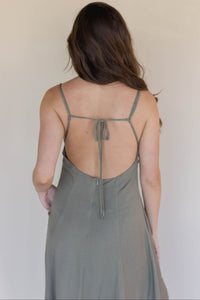 Elianna Linen Open Back Maxi Dress