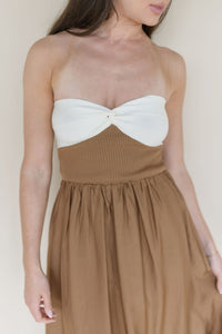 Gentle Flow Front Twist Midi Dress