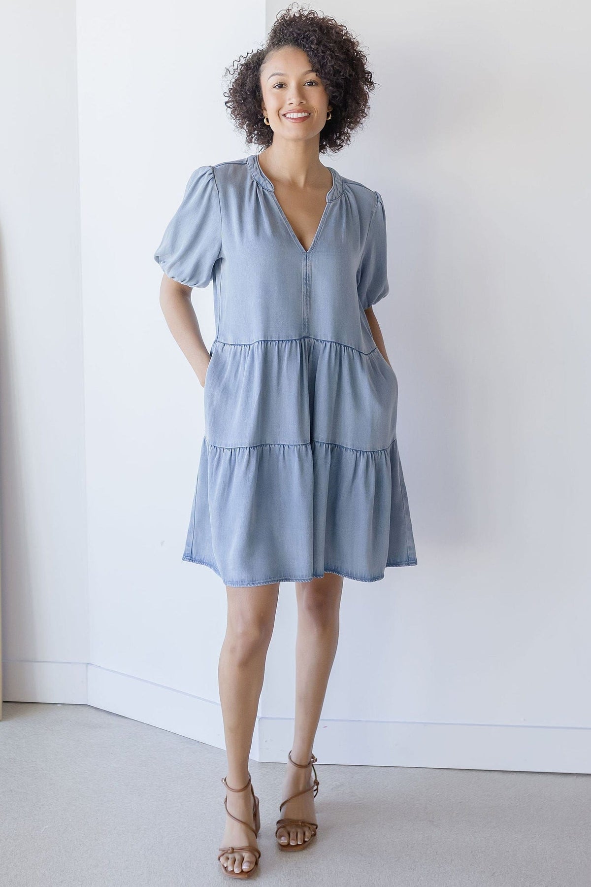 Velvet Heart Marscina Puffed Sleeve Dress| Wild Dove Boutique