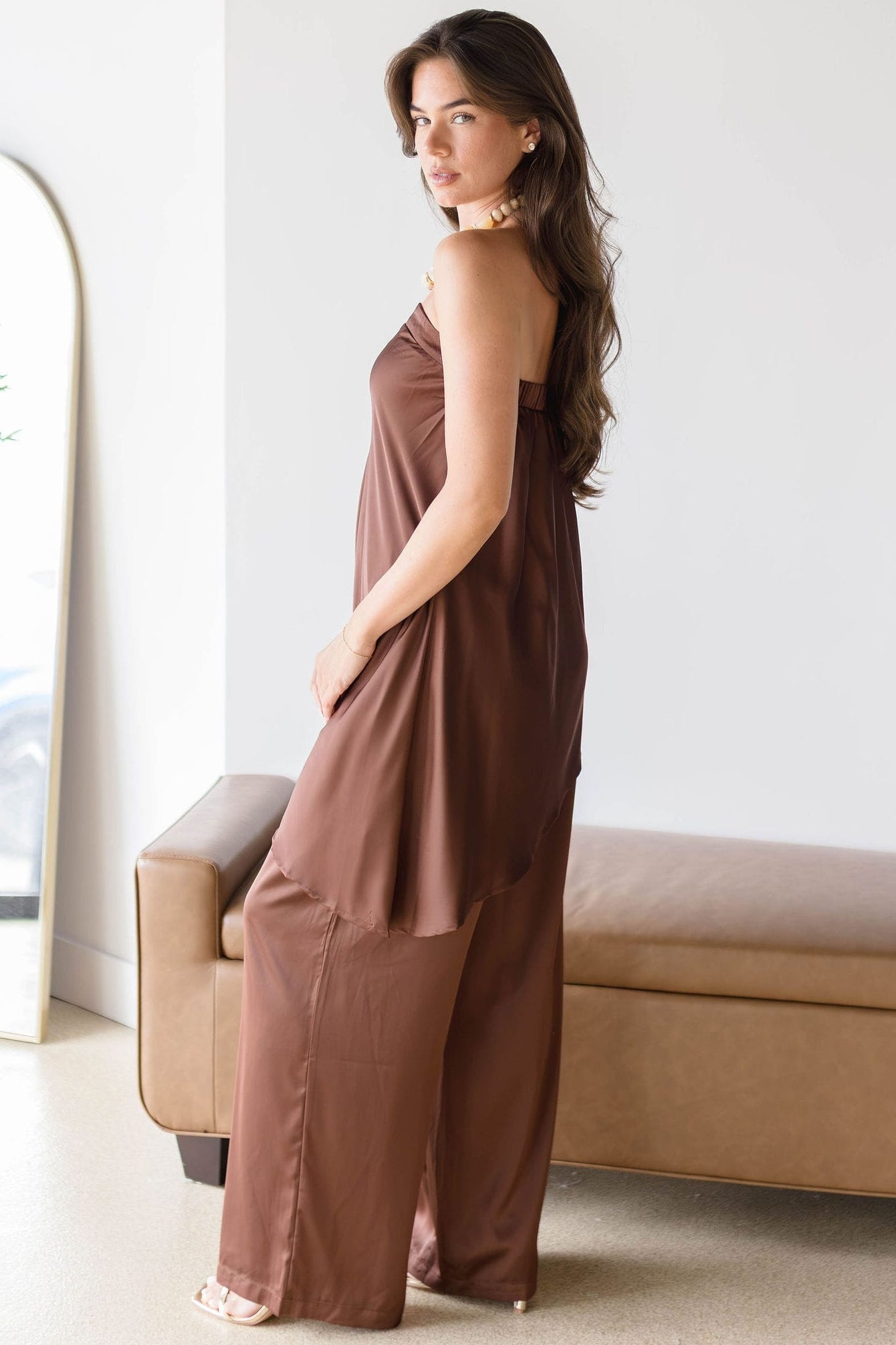 Kenzie Satin Asymmetrical Tube Top