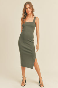 Nataly Square Neck Midi Dress