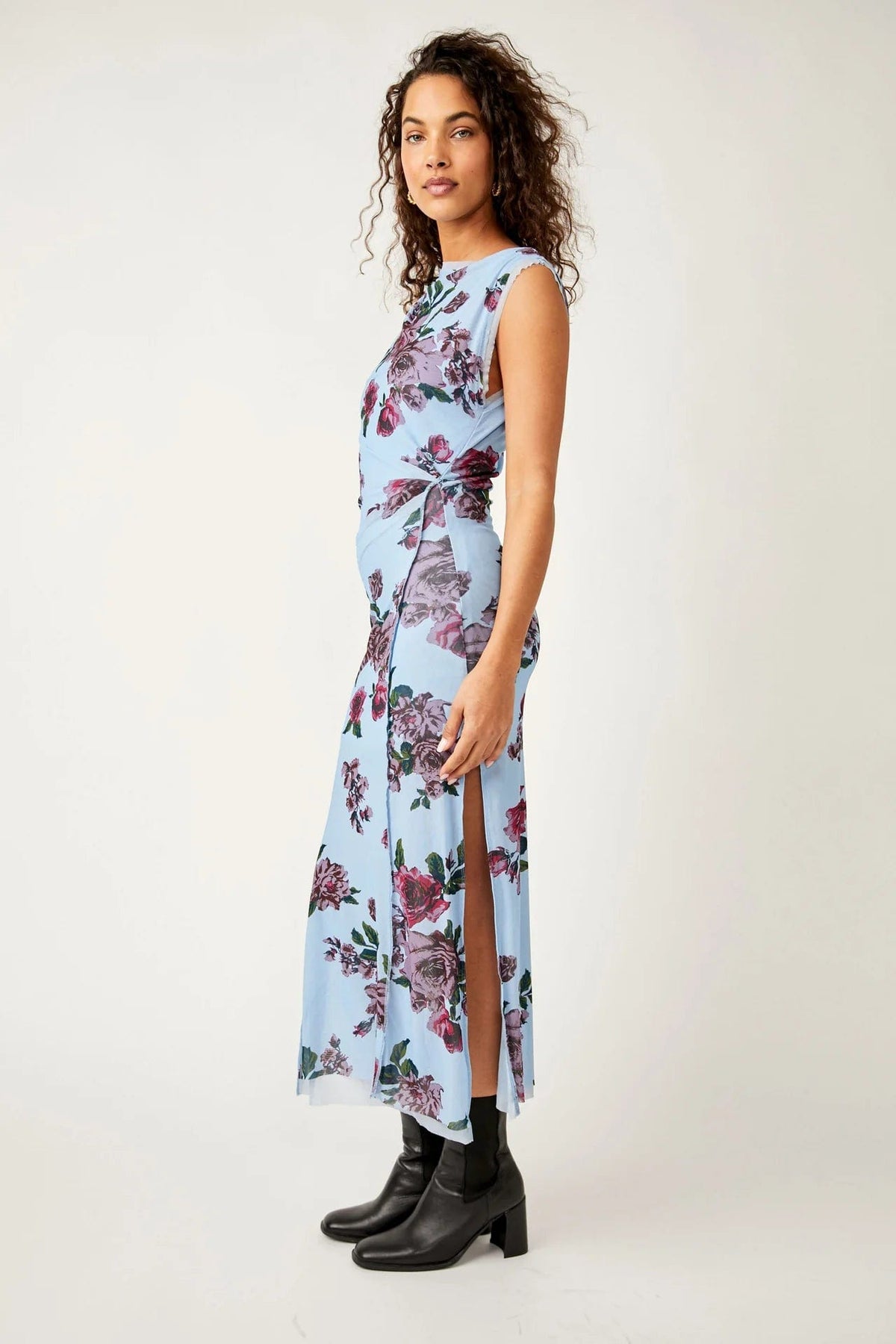 free people floral mesh dress Small / Blue Combo free people floral mesh dress Small / Blue Combo