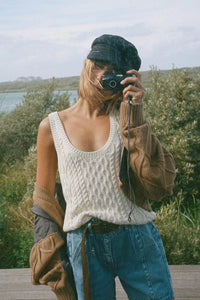 High Tide Cable Tank in Tea by Free People