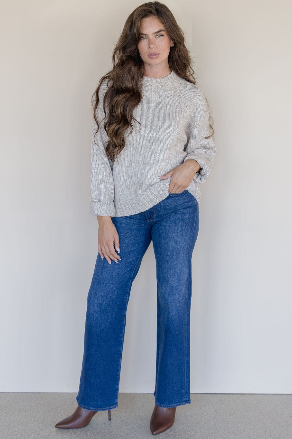 Gentle Fawn Tova Pullover Sweater Heather Pebble