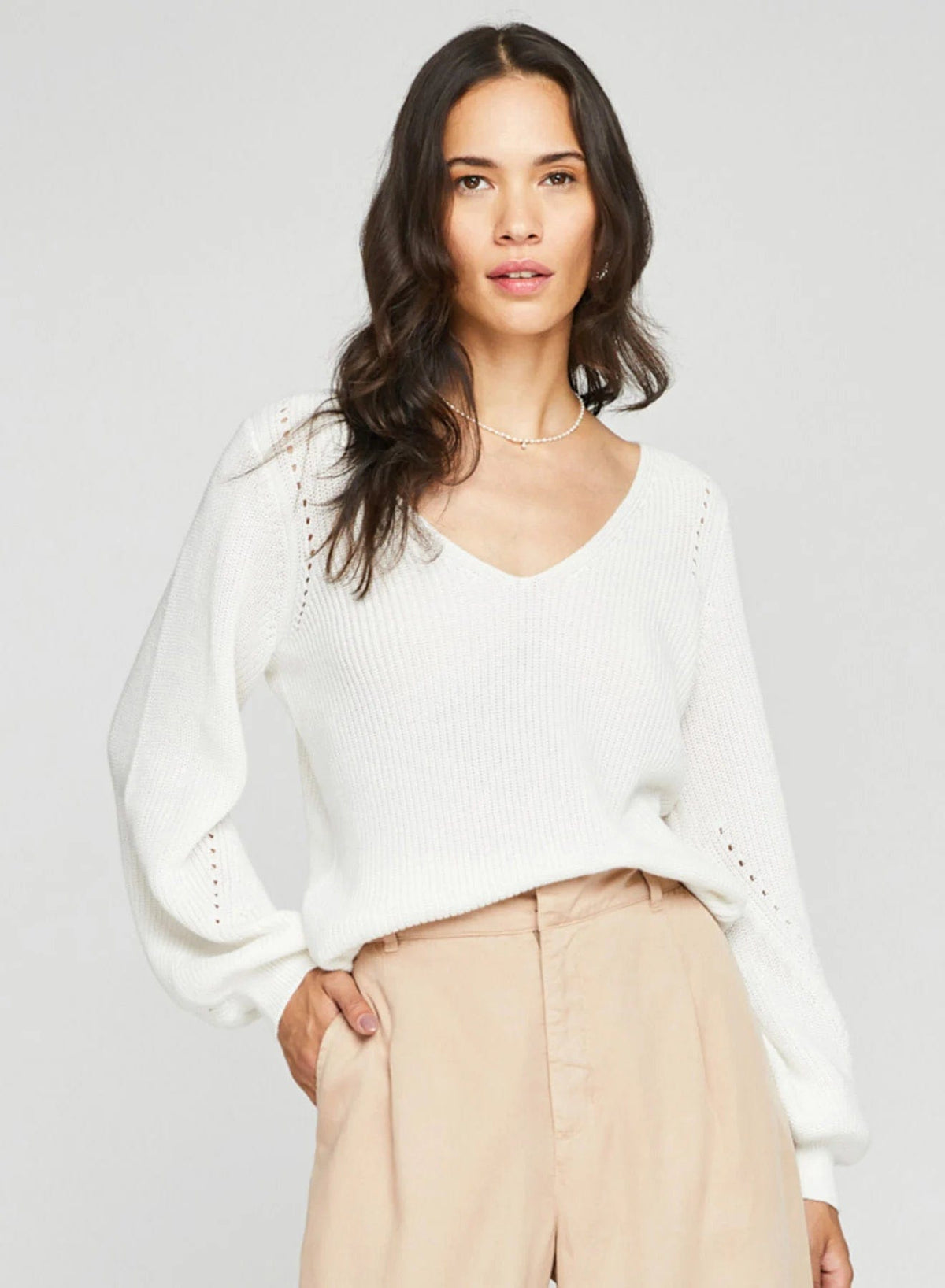 Hailey Pullover in White by Gentle Fawn