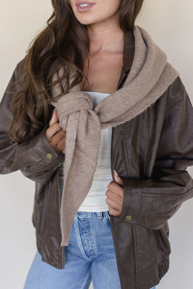 Kindred Knit Triangle Scarf Ginger
