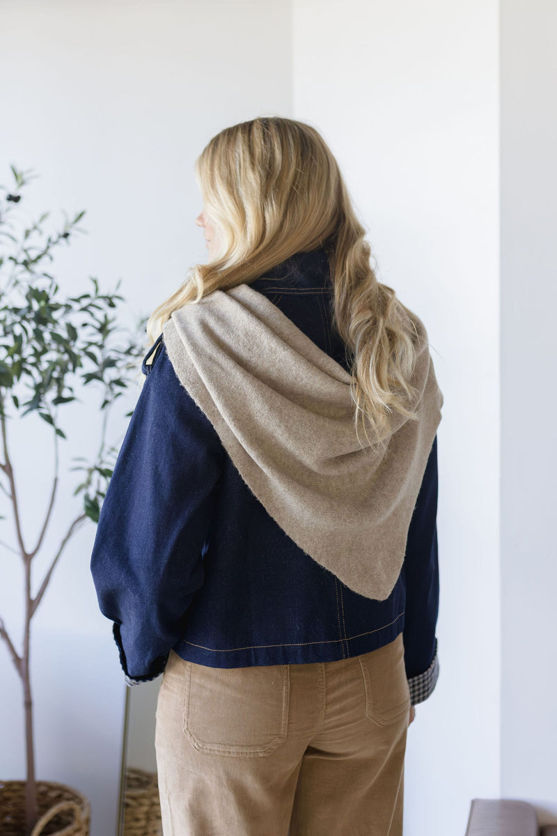 Kindred Knit Triangle Scarf Sand