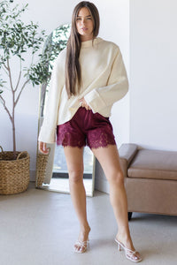 MAXINE Lela High Neck Long Sleeve Sweater Cream