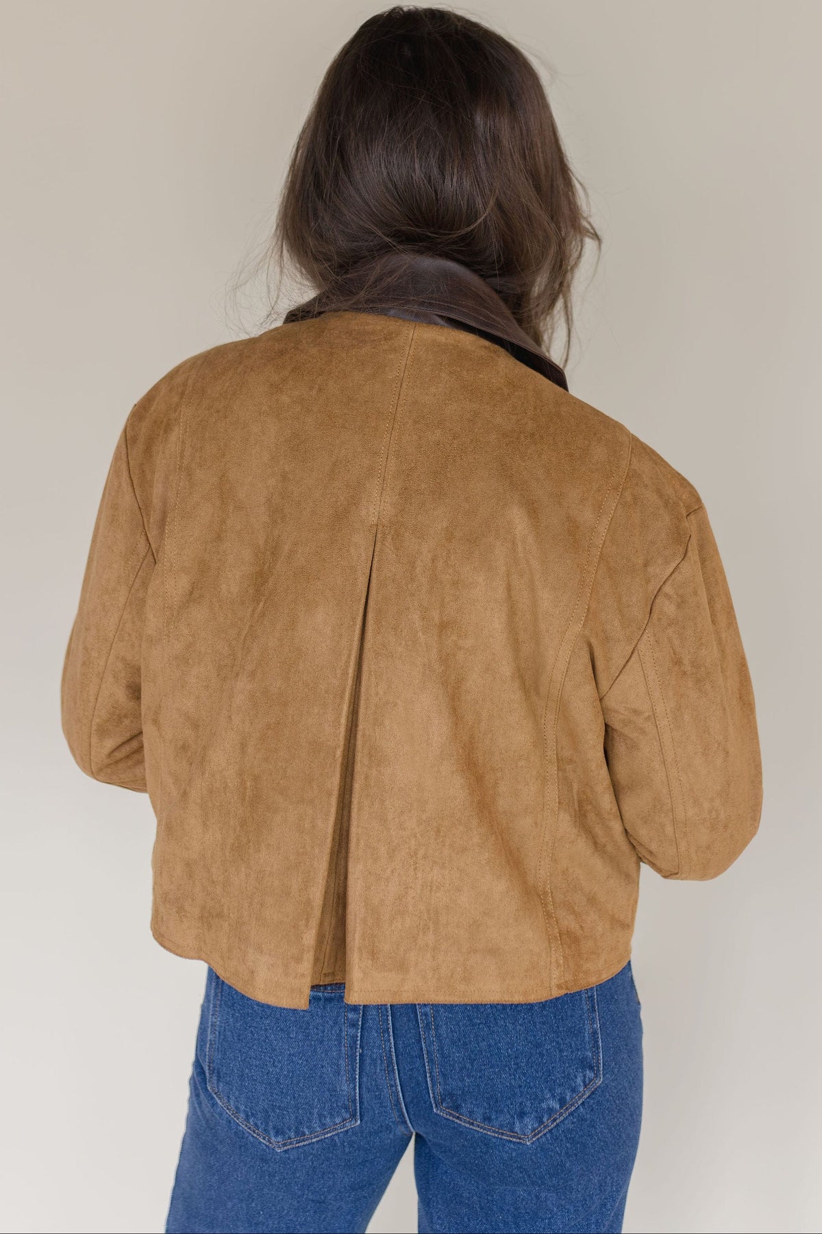 Moon River Contrast Collar Jacket Camel