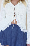 Lacey Pointelle Tie-Front Cardigan Lacey Pointelle Tie-Front Cardigan