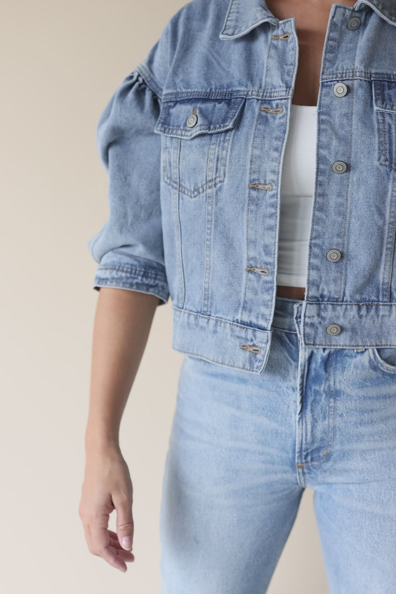 Teagan Puff Sleeve Denim Jacket