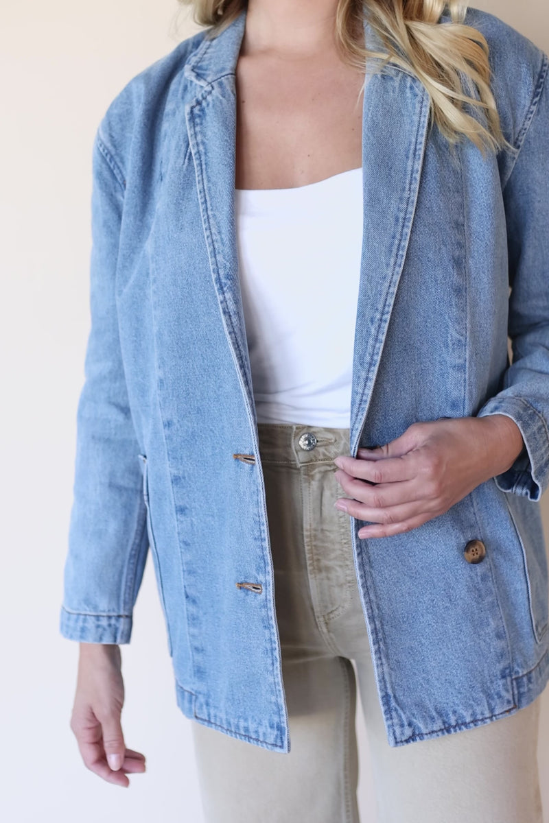 Vivian Oversized Denim Blazer