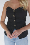 Taryn Button Front Tube Top