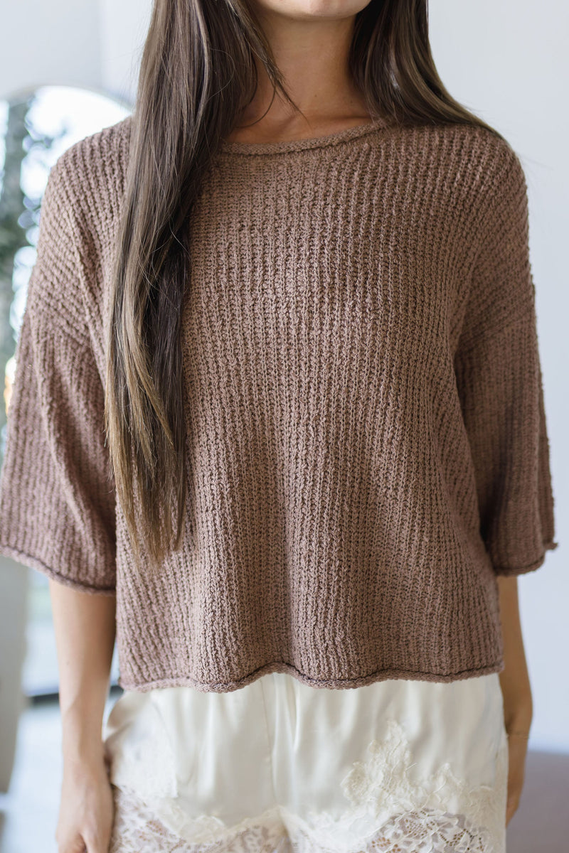 WREN The Label Hayven Slouchy Sweater Cocoa